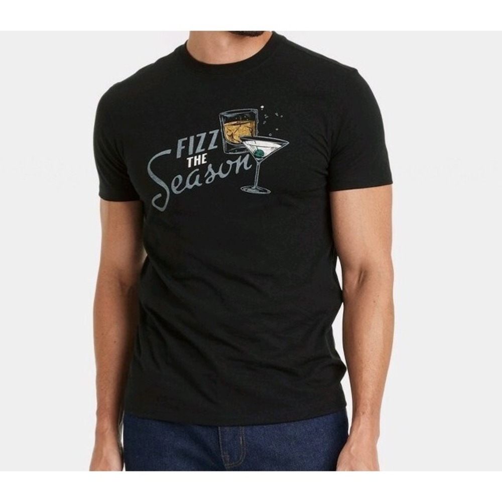 NWT Goodfellow & Co Men's Graphic T-Shirt Black Size M Fizz the season